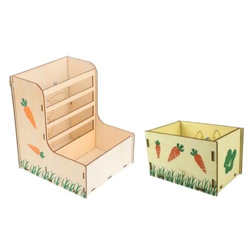 BESTonZON 2 Stück Teiliges Kleintier Futterset aus Holz Kaninchen Futterspender mit Heuraufe Platzsparend Langlebig und Einfach zu Reinigen Geeignet für Kaninchen Meerschweinchen und BESTonZON 2 Stück Teiliges Kleintier Futterset aus Holz Kaninchen Futterspender mit Heuraufe Platzsparend Langlebig und Einfach zu Reinigen Geeignet für Kaninchen Meerschweinchen und von BESTonZON