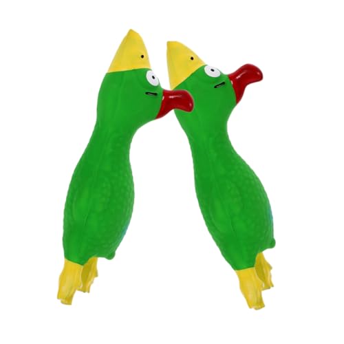 BESTonZON 2 Stück Teiliges Latex Kauspielzeug für Hunde Robustes Interaktives Quietschspielzeug Beißfestes für Kleine bis Große Hunde Fördert Bewegung und Zahnpflege Grün von BESTonZON
