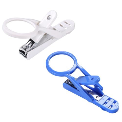 BESTonZON 2 Stück Teiliges Nagelpflege für Kleine Haustiere mit Drehbarer Lupe Scharfe Rostfreie Krallenschere für Hamster und Igel Tragbar mit Ergonomischem Federgriff Klare Sicht von BESTonZON