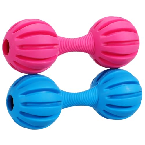 BESTonZON 2 Stück Teiliges Robustes Hundekauspielzeug aus Verschleißfestem Gummi Langlebige Beißfeste Zahnpflege Spielzeuge mit Geräuschfunktion Sicherer Kauspielspaß für Mittlere und Große von BESTonZON