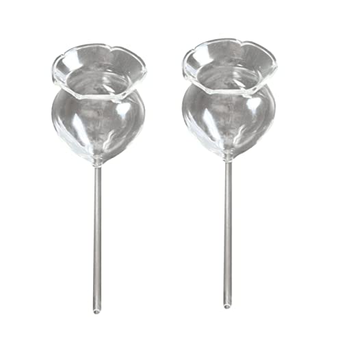 BESTonZON 2 Stück Tröpfchenbewässerung aus Glas Zimmerpflanzen Selbstbewässerung Anlage Tropfen drinnen giesskanne gießkanne wasserpanzer Pflanzenbewässerung Bewässerungskugeln für Pflanzen von BESTonZON