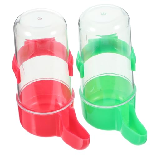 BESTonZON 2 Stück Vogel Trinkflasche Wasserspender für Papageien Tauben und Kleine Vögel Einfach zu Montieren Sicher und Praktisch Geeignet für Vogelkäfige mit Aufhängung Bpa Frei Langlebig von BESTonZON