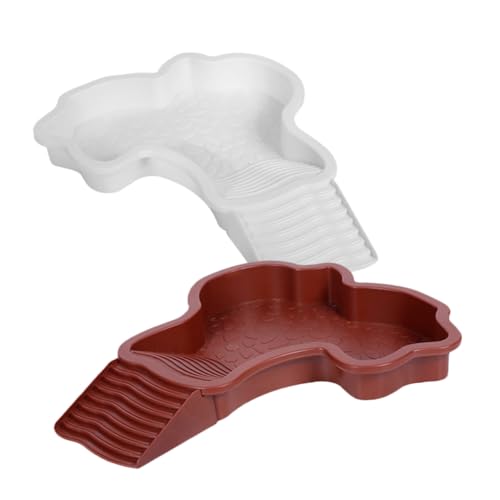 BESTonZON 2 Stücke Reptilien Wasser-Land Becken mit Rutschfester Schildkröten Rampe Bade Sonnenplattform für Aquatische Schildkröten Terrarium Habitat Zubehör für Natürliche Kletter BESTonZON 2 Stücke Reptilien Wasser-Land Becken mit Rutschfester Schildkröten Rampe Bade Sonnenplattform für Aquatische Schildkröten Terrarium Habitat Zubehör für Natürliche Kletter von BESTonZON