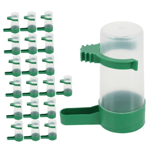 BESTonZON 20 Stück Automatischer Trinkbrunnen Für Vögel Wasserspender Geflügelwasserflasche Taubenwasserführung Vogelkäfig Wasserzufuhr Kunststoff Vogelwasserschale von BESTonZON