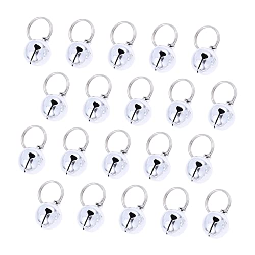 BESTonZON 20 Stück Teiliges Kupfer Hundeglöckchen Multifunktionale Robuste Katzen und Welpenglocken Praktische DIY Dekoration Silberfarbene Glöckchen für Haustierbedarf und Festdeko von BESTonZON
