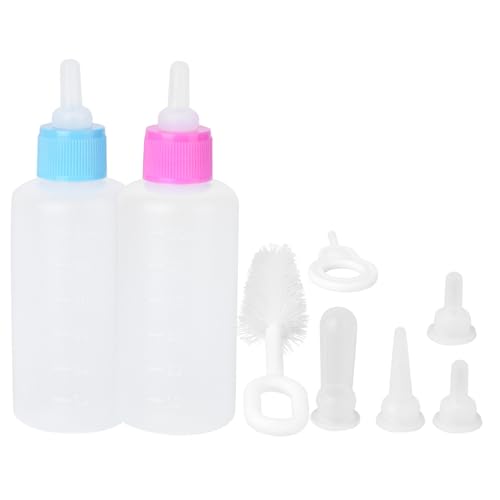 BESTonZON 2Sätze Katzenpflegefutterflasche Teiliges Haustiermilchflaschen Kit Für Welpen Und Kätzchen Reinigungsbürste Sicher Und Langlebig von BESTonZON
