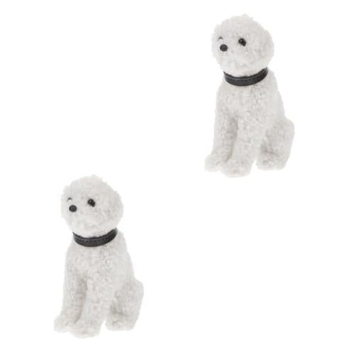 BESTonZON 2St Simulationswelpe Spielzeug kulich Form plushible snugible Cartoon-Plüschtier ausgestopftes hundetier Ornament Hundeschmuck Hündchen -Hund Dekorationen Plastik Weiß von BESTonZON