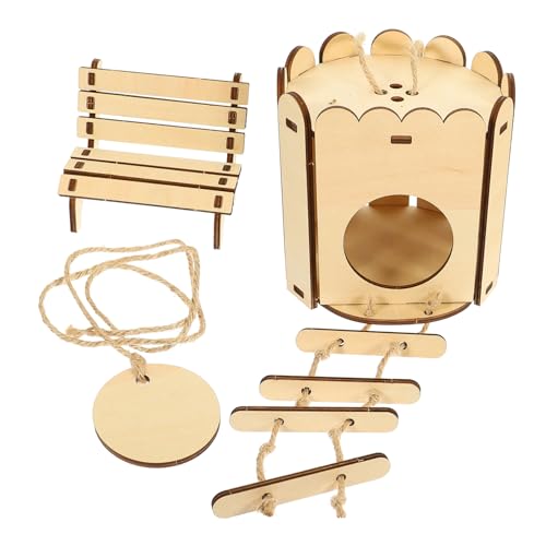 BESTonZON 2Stücke DIY Hamster Holzhaus mit Hängenest und Hamsterversteck für Zwerghamster und Chinchillas für Spielräume Fördert Erholung BESTonZON 2Stücke DIY Hamster Holzhaus mit Hängenest und Hamsterversteck für Zwerghamster und Chinchillas für Spielräume Fördert Erholung von BESTonZON