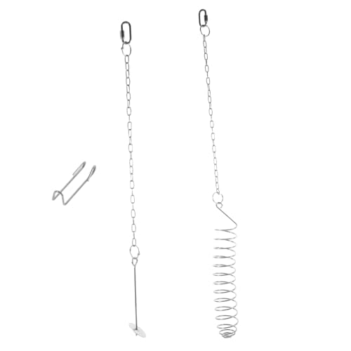 BESTonZON 2Stücke Gemüsehalter für Hängende Futterstation mit Kette Obstgabel für Papageien und Kleintiere Langlebig und Rostfrei für Nahrhafte Snacks von BESTonZON