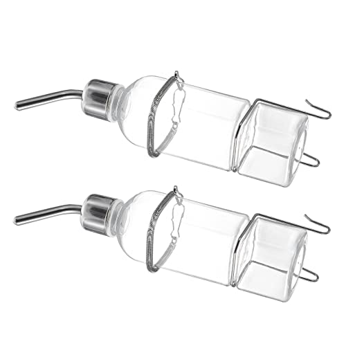 BESTonZON 2Stücke Hängende Wasserflasche für Haustiere Trinkflasche für Kaninchen Hamster und Chinchillas Auslaufsicherer Wasserspender für Kleintiere Installieren von BESTonZON