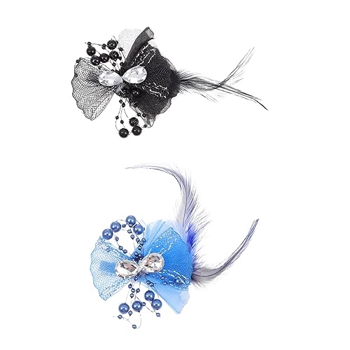 BESTonZON 2Stücke Haustier Haarnadeln Bowknot Haarschmuck für Katzen und Stilvolle und Langlebige Haarklammern mit Feiner Verarbeitung für Haustierliebhaber von BESTonZON