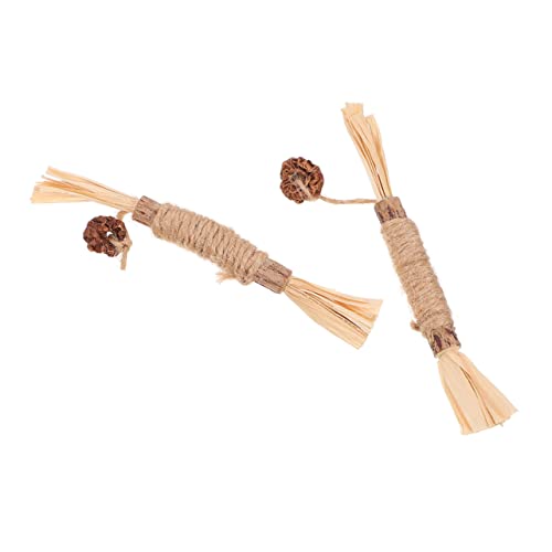 BESTonZON 2Stücke Katzen Silbervine Kauspielzeug Gesunde Kaustangen Aktivität Zahnreinigung Und Spielspaß Für Katzen Und Kätzchen von BESTonZON