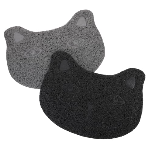 BESTonZON 2Stücke Katzenmüllmatte Katzenstreu Auffangmatte rutschfest zu Reinigen Verhindert Schmutz und Hält für Katzentoiletten und Futterstationen von BESTonZON