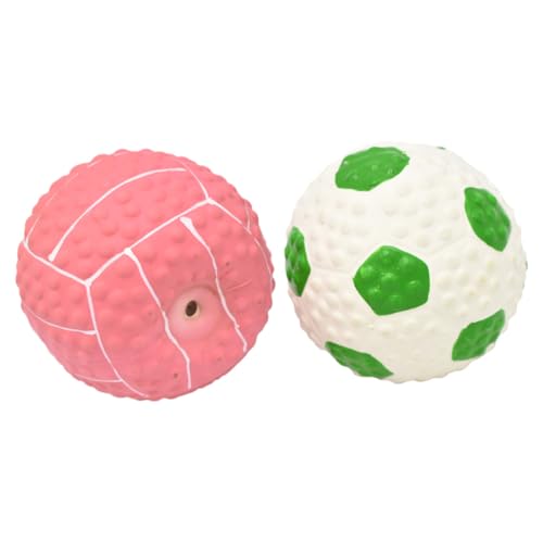 BESTonZON 2Stücke Latex Kugeln Bissbeständige Quietschbälle Elastische Kauspielzeuge Aus Latex Für Interaktive Spielstunden Für Kleine Und Mittlere von BESTonZON