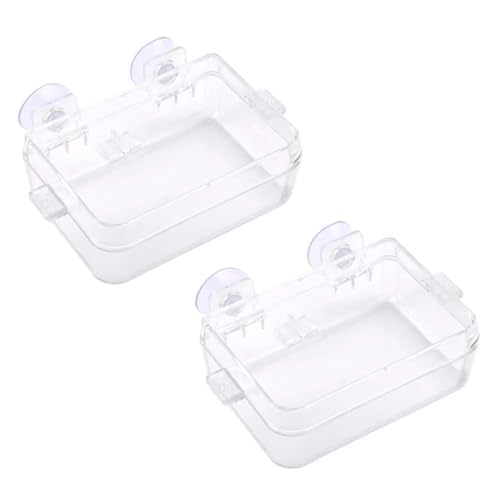 BESTonZON 2Stücke Transparente Reptilien Futterspender rutschfeste Eidechsenschale Aus Robustem Material Für Schildkröten Und Bartagamen Um Futter Und Wasser Sicher Zu Halten von BESTonZON