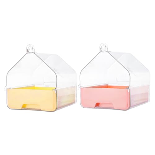 BESTonZON 2Stücke Transparentes Vogelbad für Sittiche und Papageien Hängendes Badezubehör mit Schubladendesign für Einfache Platzsparend und Multifunktional für Kleine BESTonZON 2Stücke Transparentes Vogelbad für Sittiche und Papageien Hängendes Badezubehör mit Schubladendesign für Einfache Platzsparend und Multifunktional für Kleine von BESTonZON
