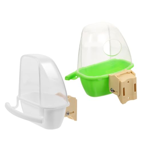 BESTonZON 2Stücke Vogelfutterspender aus Hängend Multifunktional für Käfige für Papageien Tauben und Einfache Installation und Langlebig Weiße und Grüne BESTonZON 2Stücke Vogelfutterspender aus Hängend Multifunktional für Käfige für Papageien Tauben und Einfache Installation und Langlebig Weiße und Grüne von BESTonZON