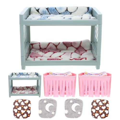BESTonZON 2er-Set Doppellagiges Hamsterbett mit Plüschkissen und Decke, Kleintier-Versteck, Nest, Haustier-Schlafhaus für Meerschweinchen, Hamster und Ratten BESTonZON 2er-Set Doppellagiges Hamsterbett mit Plüschkissen und Decke, Kleintier-Versteck, Nest, Haustier-Schlafhaus für Meerschweinchen, Hamster und Ratten von BESTonZON