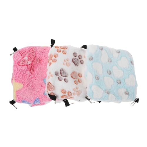 BESTonZON 3 Stück Doppellagige Kuschelige Hamster Hängematte Wärmendes Plüschbett Für Kleintiere Sugar Glider Eichhörnchen Sowie Hamster Weiche Fleece Schlafhöhle Für Kalte Jahreszeiten von BESTonZON