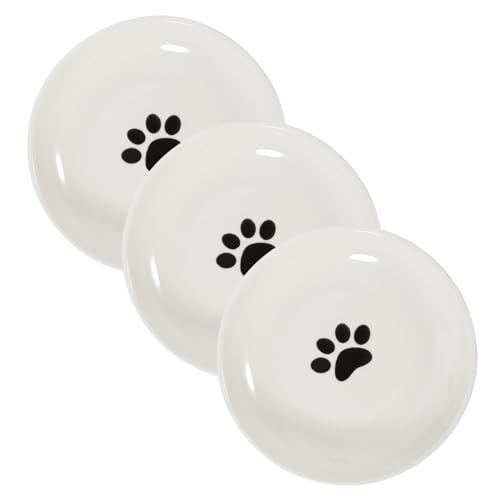 BESTonZON 3 Stück Flache Katzennäpfe aus Keramik mit Rutschfestem Silikonboden Stabile Katzenfutternäpfe für Nassfutter und Wasser Gesunde Fütterung für Katzen und Kätzchen BESTonZON 3 Stück Flache Katzennäpfe aus Keramik mit Rutschfestem Silikonboden Stabile Katzenfutternäpfe für Nassfutter und Wasser Gesunde Fütterung für Katzen und Kätzchen von BESTonZON