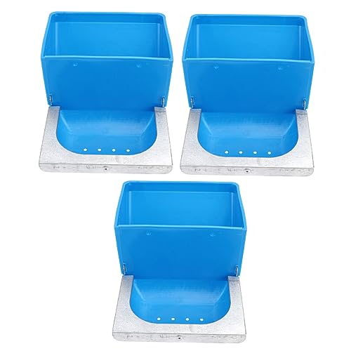 BESTonZON 3 Stück Futterbox Für Kaninchen Fütterung Futterspender Schüssel Groß Geflügel Fressender Eimer Käfig Zubehör Geflügelzuchtausrüstung Futterautomat Geflügelfutter Plastik von BESTonZON