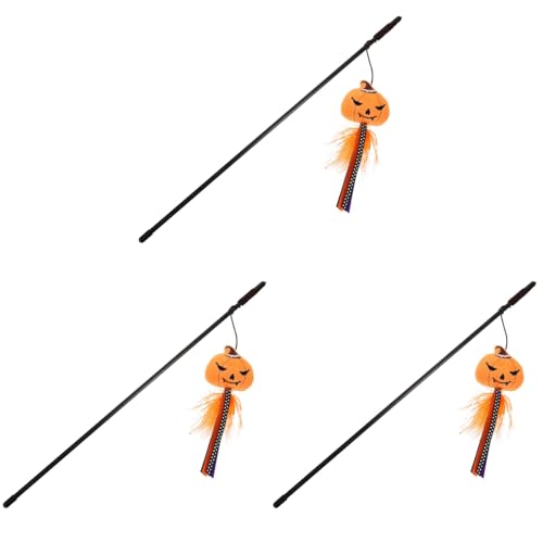 BESTonZON 3 Stück Halloween-Katzenspielzeuge – Interaktiver Neckstab Mit Kürbis Multifunktionales Katzenspielzeug Für Hauskatzen Perfekt Zum Jagen Und Trainieren Von Kätzchen Lustiger BESTonZON 3 Stück Halloween-Katzenspielzeuge – Interaktiver Neckstab Mit Kürbis Multifunktionales Katzenspielzeug Für Hauskatzen Perfekt Zum Jagen Und Trainieren Von Kätzchen Lustiger von BESTonZON