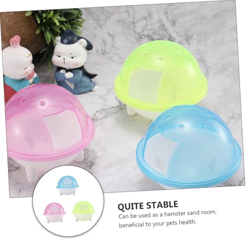 BESTonZON 3 Stück Hamster Sandbad Hamster Badezimmer mit Deckel Rutschfestes Sandbad Häuschen Kleintiere in Blau Gelb BESTonZON 3 Stück Hamster Sandbad Hamster Badezimmer mit Deckel Rutschfestes Sandbad Häuschen Kleintiere in Blau Gelb von BESTonZON