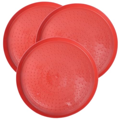 BESTonZON 3 Stück Hühnerfutterteller Praktische Futterplatten für Küken und Geflügel Langlebiges und Kunststoffmaterial Einfache Handhabung für Hühner Gänse und Andere Kleintiere von BESTonZON