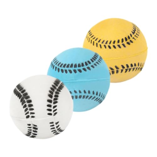 BESTonZON 3 Stück Hundespielzeug Molar Gummibälle für Welpen Robust und Strapazierfähige Farbige Hundebälle zur Zahnreinigung Interaktives Kauspielzeug für Stressabbauendes und Training von BESTonZON