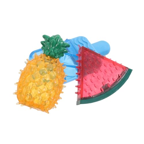 BESTonZON 3 Stück Kühlendes Beißspielzeug Wassermelon und Ananasform Interaktives für Welpen für Sommertraining und Belohnungen von BESTonZON