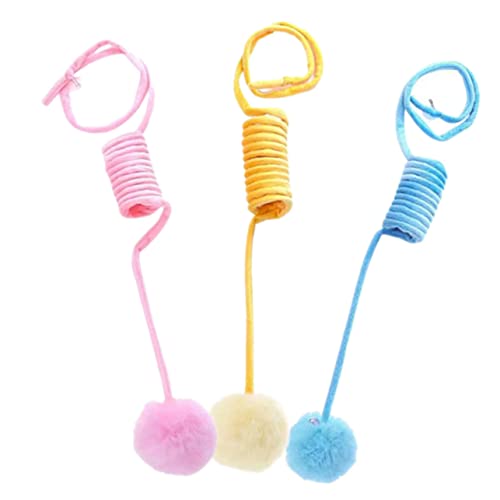 BESTonZON 3 Stück Teiliges Katzenplüsch mit Saugnapf Interaktiver Ball für Kleine Haustiere Selbstbeschäftigendes Indoor zur Stressreduktion und Bewegung für Katzen von BESTonZON