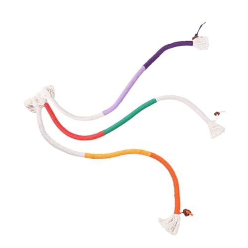 BESTonZON 3 Stück Teiliges Katzenspielzeug Baumwoll kauspielzeug Bunte Interaktive Katzenkordeln mit Silvervine Frucht für Zahnreinigung und Beschäftigung Bewegung und Spielspaß von BESTonZON