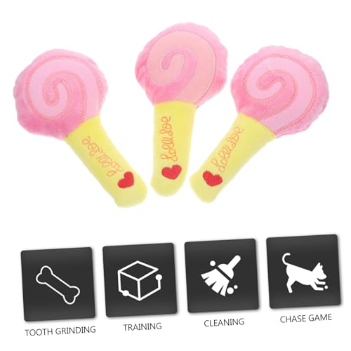 BESTonZON 3 Stück Teiliges Quietschspielzeug für Hunde Interaktives Plüsch Kauspielzeug Robustes zur Zahnpflege Lustiges Hundespielzeug für Kleine und Mittlere Rassen Stresslindernd und von BESTonZON