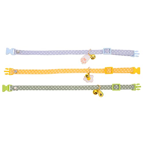 BESTonZON 3 Stück Teiliges Verstellbares Katzenhalsband mit Niedlichen Avocado Spiegelei und Katzenpfoten Anhängern Atmungsaktives Hautfreundliches Baumwollmaterial Dekoratives von BESTonZON