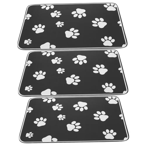 BESTonZON 3 Stück rutschfeste wasserdichte Pet Placement Mat mit Schnelltrocknender Futtermatte für Hunde und Katzen Isolierende Napfunterlage zum Schutz vor Kalten Böden von BESTonZON