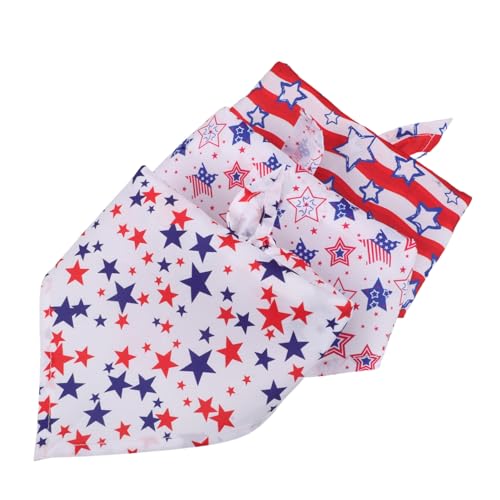 BESTonZON 3 Stücke Hundelager Patriotisches Haustier -Outfit Valentinstag Hundeschal Hundehalstuch Mit Us-Flagge 4. Juli Haustierbandana Haustier Schal Lätzchen Kleines Hundehalstuch Stoff von BESTonZON