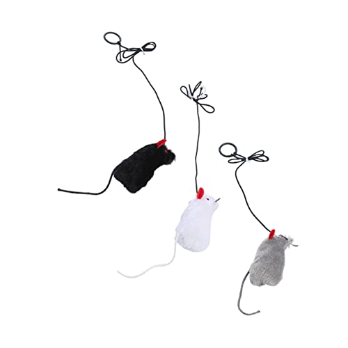 BESTonZON 3Stücke Interaktive Katzenspielzeuge mit Quietscher und Pull Ring Farbige Mäuse für Heimkatzen Beschäftigungsspielzeug zur Vermeidung von Möbelkratzern Stärkung BESTonZON 3Stücke Interaktive Katzenspielzeuge mit Quietscher und Pull Ring Farbige Mäuse für Heimkatzen Beschäftigungsspielzeug zur Vermeidung von Möbelkratzern Stärkung von BESTonZON