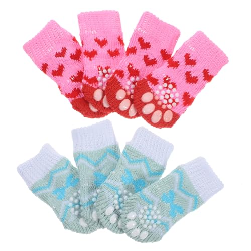 BESTonZON 4 Paare rutschfeste Haustier Socken Teiliges mit Weicher Baumwoll Mischung Pfotenschutz für Kleine bis Große Hunde Leicht Kompakt für Winter Schutz EIS BESTonZON 4 Paare rutschfeste Haustier Socken Teiliges mit Weicher Baumwoll Mischung Pfotenschutz für Kleine bis Große Hunde Leicht Kompakt für Winter Schutz EIS von BESTonZON