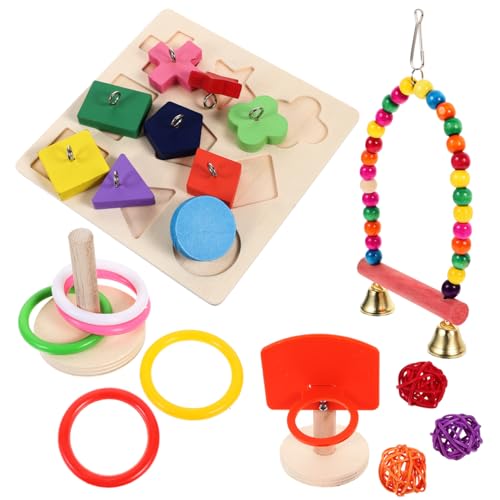 BESTonZON 4 Sätze Papagei bunt Ausbildung Vogelschaukel Vogelbarsch Kauen knete knetspielzeug Vögel schaukeln Barsch Vogel Trick Tischspielzeug hölzern Colorful BESTonZON 4 Sätze Papagei bunt Ausbildung Vogelschaukel Vogelbarsch Kauen knete knetspielzeug Vögel schaukeln Barsch Vogel Trick Tischspielzeug hölzern Colorful von BESTonZON