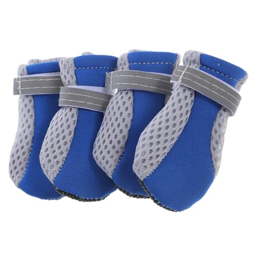 BESTonZON 4 Stück Atmungsaktive Hundeschuhe für Kleine Hunde rutschfeste Pfotenschützer für Drinnen und Draußen für Aktivitäten Wie Park und Strand Leicht und Bequem Schützt die Pfoten vor von BESTonZON