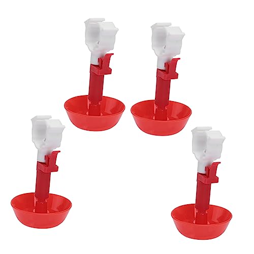 BESTonZON 4 Stück Automatischer Trinkbrunnen Vogelwasserflasche Hühnerfutter Geflügeltrinker Lebensraumbedarf Für Geflügel Automatisches Hühnerwasser Hängend Stichworte Spender Gewässer Rot BESTonZON 4 Stück Automatischer Trinkbrunnen Vogelwasserflasche Hühnerfutter Geflügeltrinker Lebensraumbedarf Für Geflügel Automatisches Hühnerwasser Hängend Stichworte Spender Gewässer Rot von BESTonZON