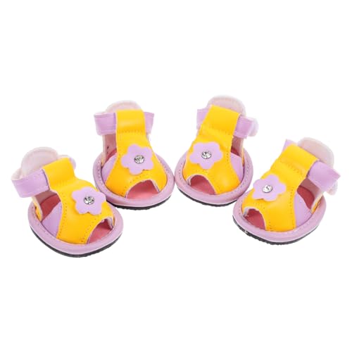 BESTonZON 4 Stück Haustiersandalen Hund Sandalen Hundeschuhe Sommer Schutz Welpe Hundesandalen Stiefel für Hunde Zahnen Spielzeuge Hundekauspielzeug Hundestiefel Pu Violet BESTonZON 4 Stück Haustiersandalen Hund Sandalen Hundeschuhe Sommer Schutz Welpe Hundesandalen Stiefel für Hunde Zahnen Spielzeuge Hundekauspielzeug Hundestiefel Pu Violet von BESTonZON