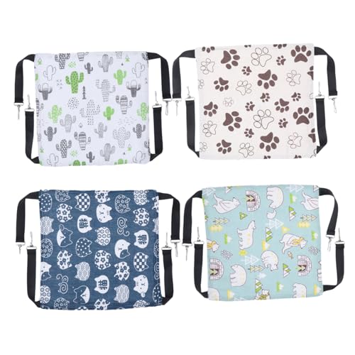 BESTonZON 4 Stück Kleintierhängematte Frettchen Atmungsaktiv Kaninchen Hängend Hamster Für Nest Hund Plüsch Haustier Schlafsack Käfig Hängematte Kleines Tier Warmes Baumwolle von BESTonZON