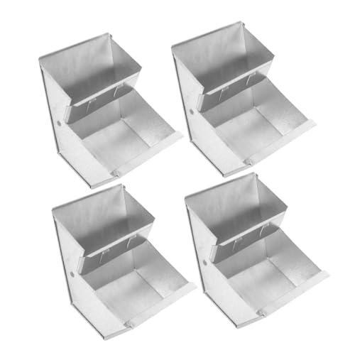 BESTonZON 4 Stück Metall Futterspender für Kleine Tiere Robuste Futterbox mit Großer Kapazität Kontrollierte Futterausgabe Langlebig aus Eisen Geeignet für Kaninchen Meerschweinchen von BESTonZON