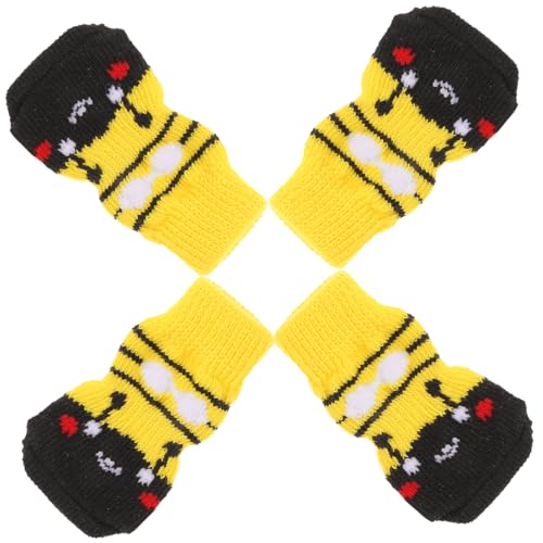 BESTonZON 4 Stück Niedliche Hundesocken aus Weichem Baumwollmaterial rutschfest und Warm Pflegeleichte Pfotenschutzsocken für Kleine bis Große Hunde für Kalte Wintertage und Drinnen BESTonZON 4 Stück Niedliche Hundesocken aus Weichem Baumwollmaterial rutschfest und Warm Pflegeleichte Pfotenschutzsocken für Kleine bis Große Hunde für Kalte Wintertage und Drinnen von BESTonZON
