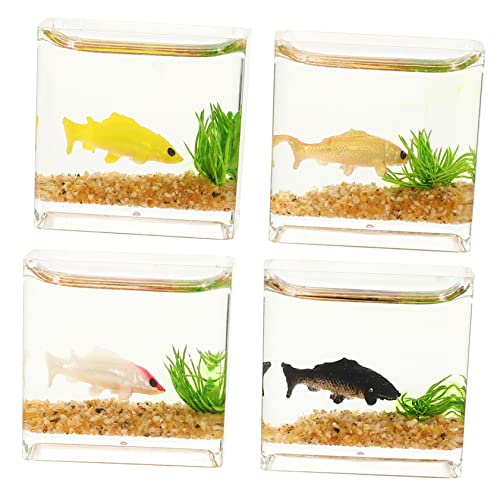 BESTonZON 4 Stück Puppenhaus Bücher -Modell Kleines Fischglas Kleine Spielzeuge Winzige Fischschale Spielzeug Für Aquarien Mini- -Aquarium Wohnkultur Plastik Zentral Koi-Panzer BESTonZON 4 Stück Puppenhaus Bücher -Modell Kleines Fischglas Kleine Spielzeuge Winzige Fischschale Spielzeug Für Aquarien Mini- -Aquarium Wohnkultur Plastik Zentral Koi-Panzer von BESTonZON
