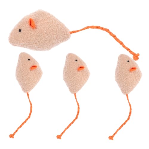 BESTonZON 4 Stück Simulierte Plüschmaus Katze Plüschmaus Katze fängt Spielzeugmaus für Haustiere -Hundespielzeug Plüsch- -Ornament Mausfangspielzeug BESTonZON 4 Stück Simulierte Plüschmaus Katze Plüschmaus Katze fängt Spielzeugmaus für Haustiere -Hundespielzeug Plüsch- -Ornament Mausfangspielzeug von BESTonZON