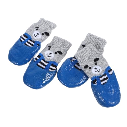BESTonZON 4 Stück Socken für Hund Zehengreifer für Hunde Stiefel Haustier Beschützer Zubehör Griffe waschbare Hundesocken verschleißfester Hundepfotenschutz Baumwolle Blue BESTonZON 4 Stück Socken für Hund Zehengreifer für Hunde Stiefel Haustier Beschützer Zubehör Griffe waschbare Hundesocken verschleißfester Hundepfotenschutz Baumwolle Blue von BESTonZON