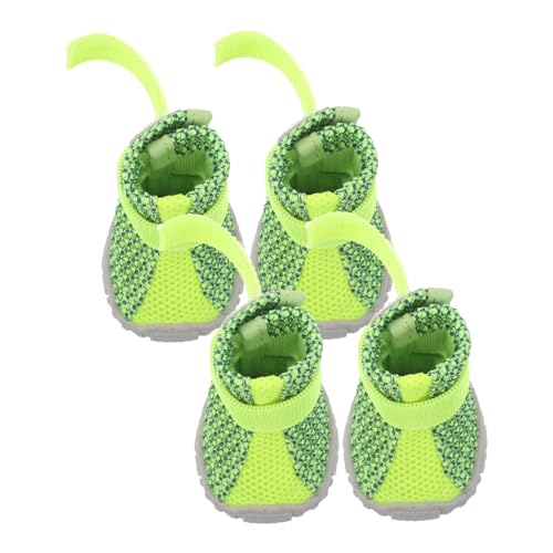 BESTonZON 4 Stück Teiliges Atmungsaktive Hundeschuhe rutschfeste Pfotenschutz Sneaker für Kleine Hunde Ganzjährige Outdoor und Indoor Sportschuhe mit Leichtem Strapazierfähigem Design von BESTonZON