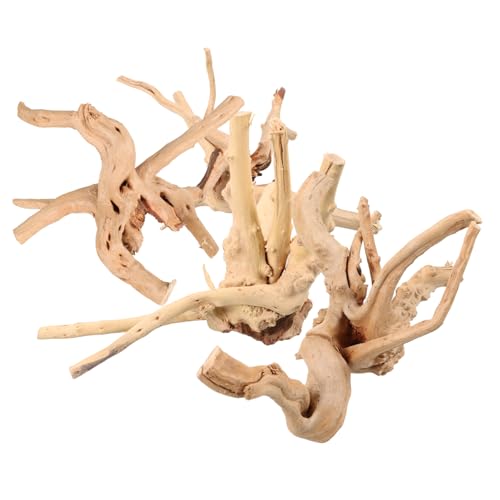 BESTonZON 4 Stück Teiliges Holz Dekorationsset für Aquarien Naturholz Wurzel Ornament für Fischtanks für Aquariengestaltung und Bastelprojekte von BESTonZON